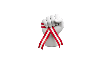 Hand Holding Ribbon - Support and Awareness Concept