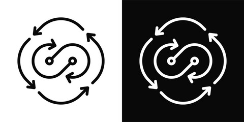 Synergy Icon White And Black Background Style