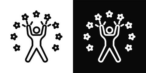 Self Confidence Icon White And Black Background Style