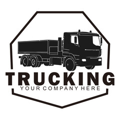 Obraz premium black truck vector logo transportation