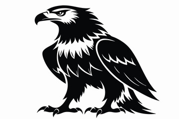Obraz premium eagle silhouette line art vector illustration with a white background