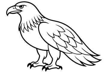 Obraz premium eagle silhouette line art vector illustration with a white background