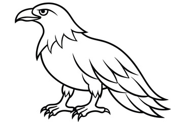 Obraz premium eagle silhouette line art vector illustration with a white background