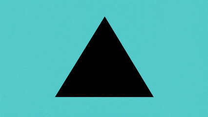 Fototapeta premium Black equilateral triangle on light blue background