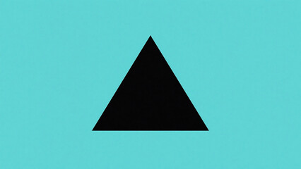 Black equilateral triangle on light blue background geometric shape