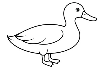 duck silhouette line art vector illustration with a white background