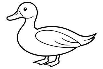 Obraz premium duck silhouette line art vector illustration with a white background