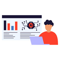 Artificial Intelligence in Business Illustration