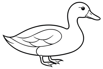 duck silhouette line art vector illustration with a white background