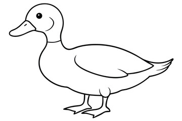 duck silhouette line art vector illustration with a white background