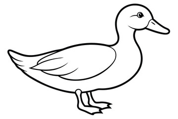 duck silhouette line art vector illustration with a white background