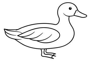 duck silhouette line art vector illustration with a white background