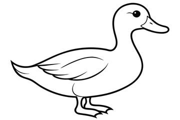 duck silhouette line art vector illustration with a white background