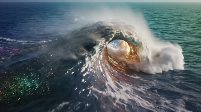 Stunning ocean waves crashing with power and beauty a mesmerizing display.