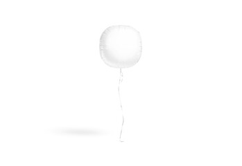 Blank white balloon square corners mockup, png, transparent background, 3d rendering. Empty inflatable rounded helium baloon mock up cut out. Clear decor present bubble for anniversary template.
