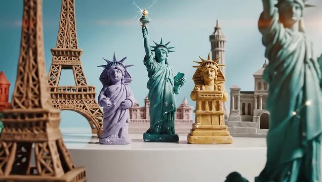 World Landmarks Miniature Collection - A Journey Through Iconic Structures.