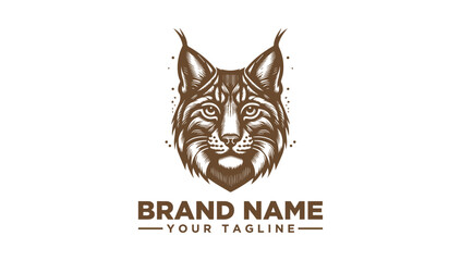 Brand Name Lynx Logo Vector Illustration - A Striking and Majestic Wildcat Head Design