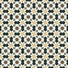 Soft floral geometric Islamic pattern with warm beige and olive tones. Perfect for classic background designs, Islamic event templates, and ornamental decorations.