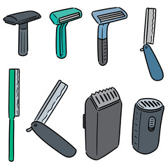 vector set of razor cartoon