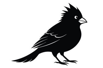 Obraz premium cardinal silhouette line art vector illustration with a white background