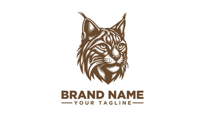 Lynx Head Logo Vector Illustration - Wild Cat Brand Mark