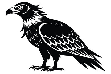 buzzard silhouette line art vector illustration with a white background