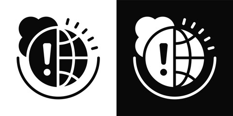 Climate Change Icon White And Black Background Style