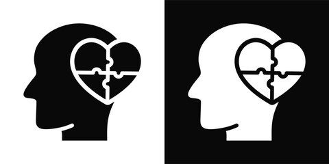 Psychiatry Icon White And Black Background Style