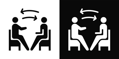 Counseling  Icon White And Black Background Style
