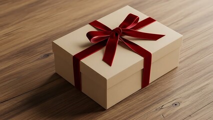 red gift box with ribbon
