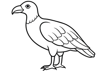 buzzard silhouette line art vector illustration with a white background