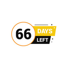 66 days left Countdown number banner templates time icon vector design