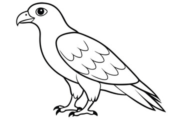 buzzard silhouette line art vector illustration with a white background