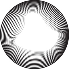 Circle line gradient blend to organic shape. Technology concept