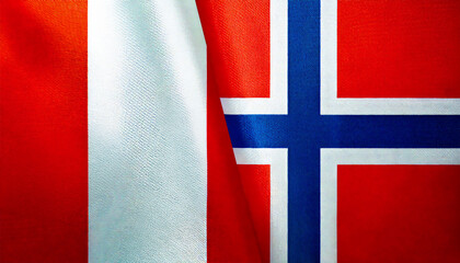 ノルウェーの国旗とペルーの国旗(Norway flag & Peru flag.)
