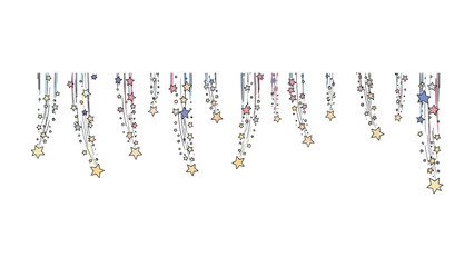 Twinkling Garland of Stars: A whimsical garland of stars cascades downward, its delicate design captures the essence of wonder and serenity. © Murshida