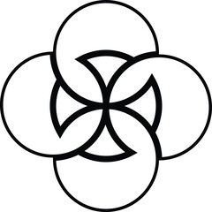 Celtic knot symbol black outline