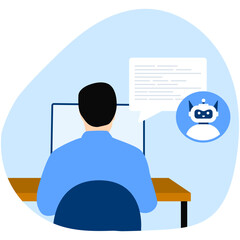 Artificial Intelligent in Business Illustration