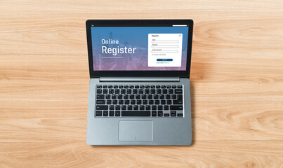 Fototapeta premium Online registration form for modish form filling on the internet website