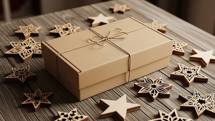 gift boxes on wooden background