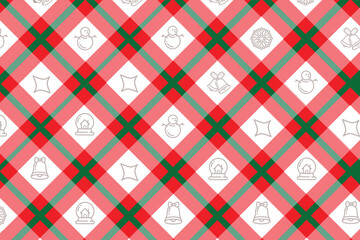 Christmas pattern ornament. Geometric background for Christmas clothes and wrapping paper. Seamless checkered pattern. Vector illustration.