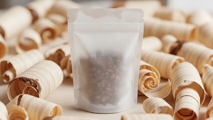 white chocolate on a wooden background