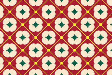 Christmas pattern ornament. Geometric background for Christmas clothes and wrapping paper. Seamless checkered pattern. Vector illustration.