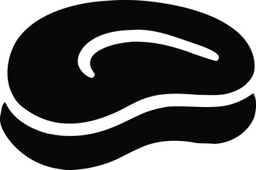 This graphic features a bold silhouette of a meat cut, representing various culinary applications. Its streamlined design makes it suitable for use in menus, butcher shops, or culinary-related discuss