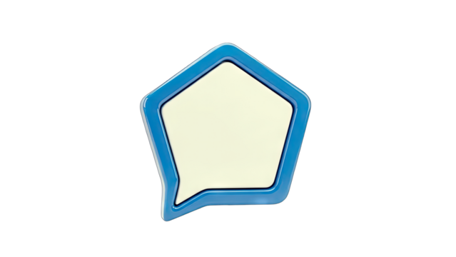 3D Speech Bubble Icon on White Background - Powered by Adobe