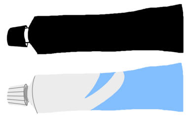 A set of clean illustration of toothpaste and cream tubes in transparent PNG style, perfect for product visuals and modern packaging layouts.