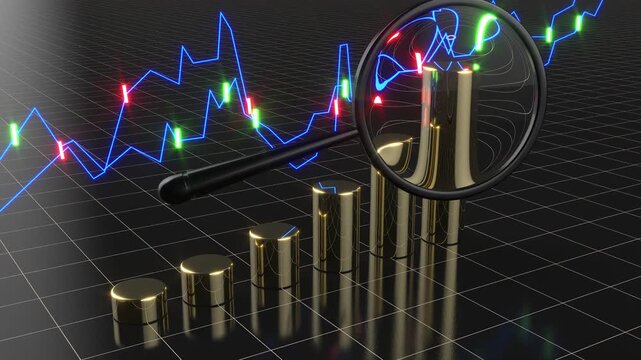 Gold graphic grow glass loop business trends bg 4k