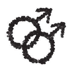 Hand drawn homosexual identity sign Symbol used to represent sex and gender