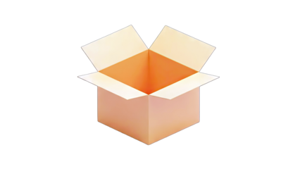 Open Cardboard Box Isolated on White Background