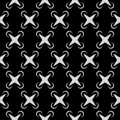 Drone seamless pattern isolated on black background